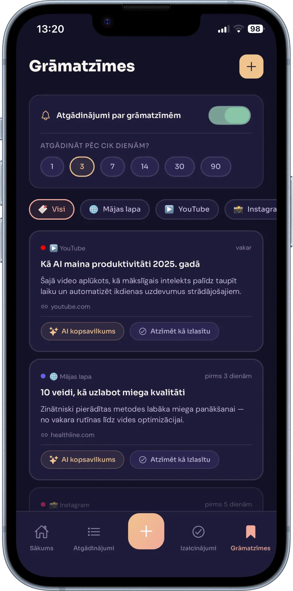 Atgādinājumi.lv grāmatzīmes